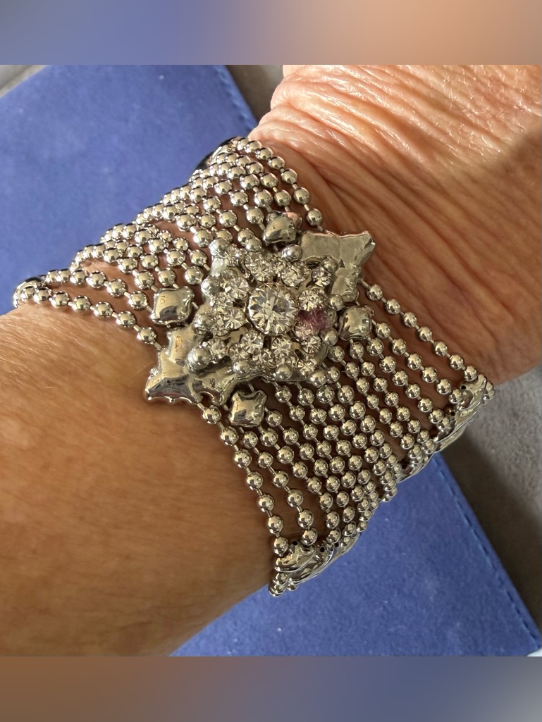 Sg Liquid Meta Bracelet With Swarovski Crystals By Sergio Gutierrez